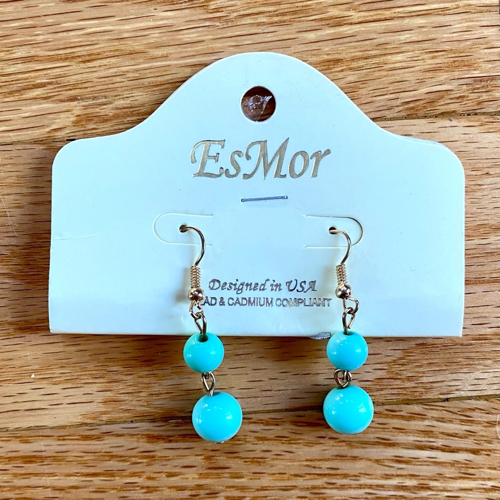 Dangling Turquoise Colored Earrings